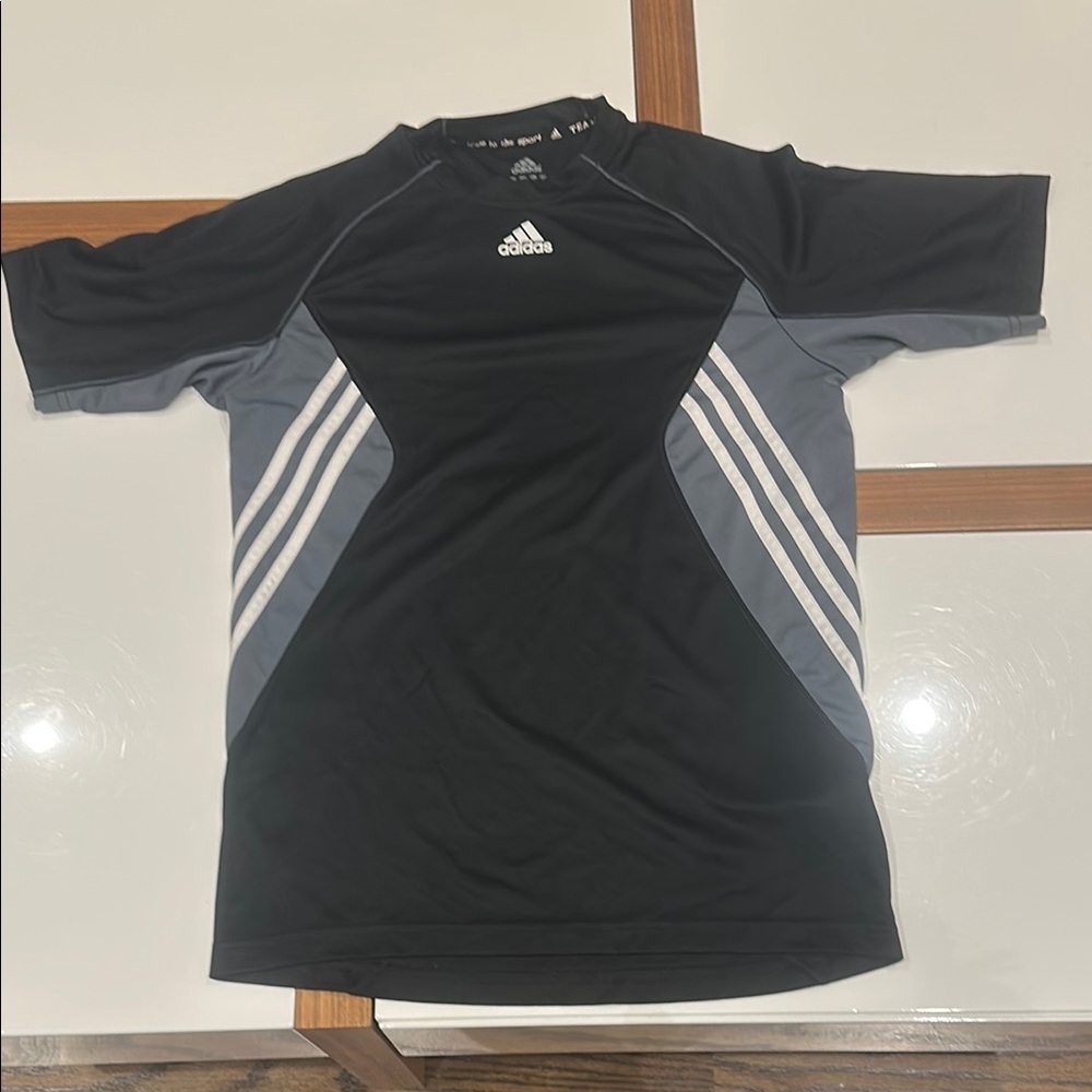 Adidas Black and Gray Sports Tee